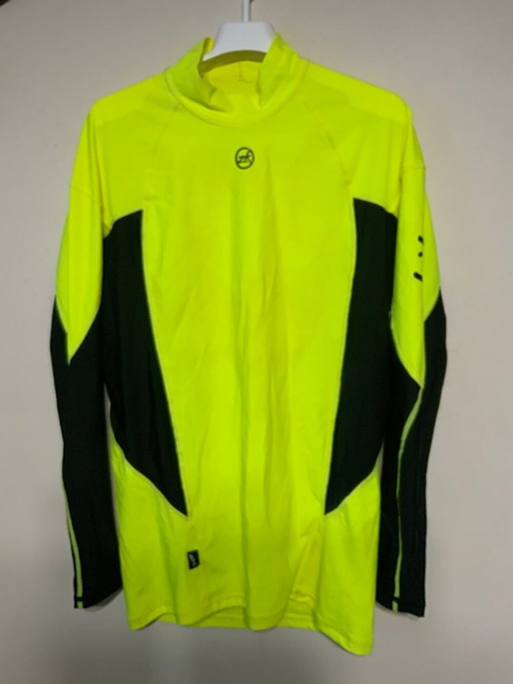 Zhik Men's Neon Yellow Black UVActive Long Sleeve Sailing Performance Shirt XL